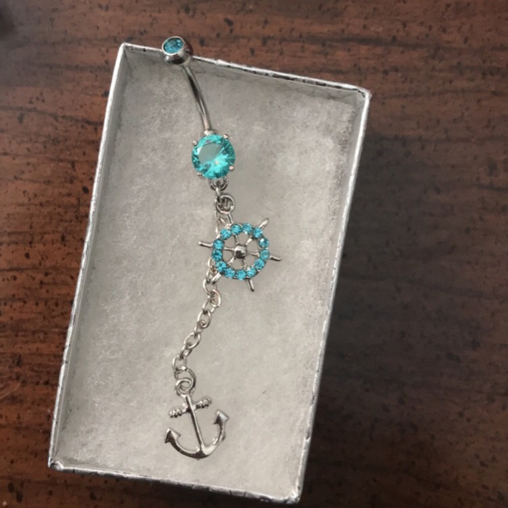 Blue dangle belly button ring BRAND NEW NEVER WORN